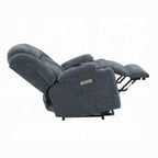 Acme LV02996 Omarion blue velvet fabric power lift recliner chair with heat and massage and USB charger