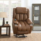 Acme LV02997 Omarion brown faux leather power lift recliner chair with heat and massage and USB charger