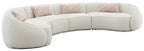 Acme LV03010 3 pc Sahara beige boucle fabric curved wrap around design sectional sofa with rounded back and arms