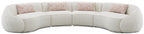 Acme LV03010 3 pc Sahara beige boucle fabric curved wrap around design sectional sofa with rounded back and arms