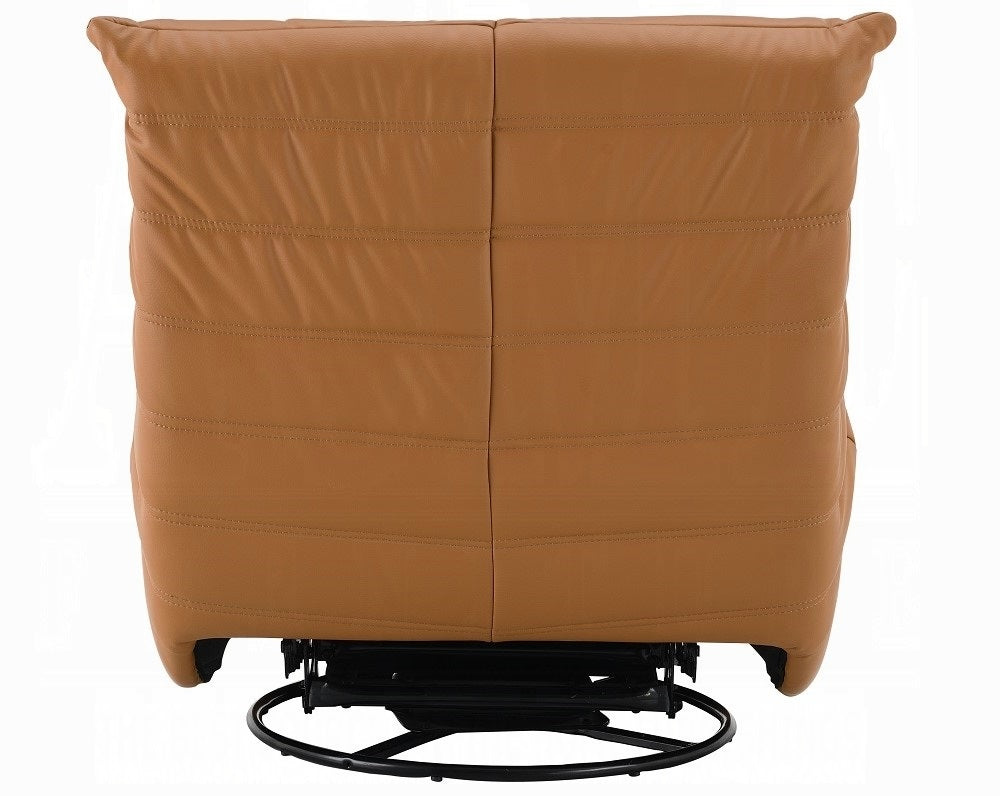 Acme LV03072 Talmon orange faux leather armless swivel recliner chair