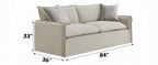 Acme LV03080-81 2 pc Upendo beige linen fabric square tapered arms sofa and love seat set