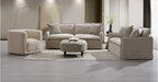 Acme LV03080-81 2 pc Upendo beige linen fabric square tapered arms sofa and love seat set