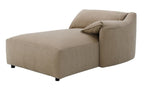 Acme LV03090 Veata light brown suede velvet fabric sectional sofa with chaise