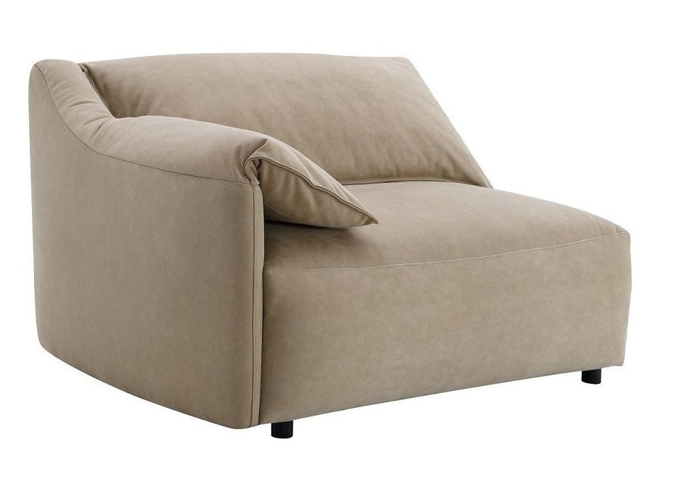 Acme LV03090 Veata light brown suede velvet fabric sectional sofa with chaise