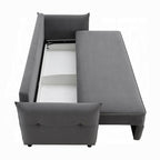 Acme LV03100 Irina gray linen like fabric sofa fold out sleep area