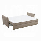 Acme LV03110 Irina beige linen like fabric sofa fold out sleep area