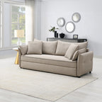 Acme LV03110 Irina beige linen like fabric sofa fold out sleep area