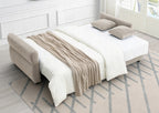Acme LV03130 Haran beige linen like fabric sofa fold out sleep area