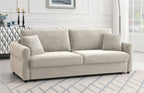 Acme LV03130 Haran beige linen like fabric sofa fold out sleep area