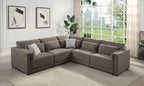 Acme LV03150-5PC 5 pc Rylie grey linen like fabric modular sectional sofa squared arms