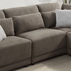 Acme LV03150-5PC 5 pc Rylie grey linen like fabric modular sectional sofa squared arms