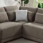 Acme LV03150-5PC 5 pc Rylie grey linen like fabric modular sectional sofa squared arms