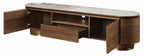 Acme LV03158 Willene walnut finish wood stone ceramic top mid century modern TV stand