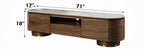Acme LV03158 Willene walnut finish wood stone ceramic top mid century modern TV stand