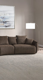 Acme LV03250 3 PC Bash macca anthology boucle fabric sectional sofa with large rounded ends