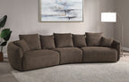 Acme LV03250 3 PC Bash macca anthology boucle fabric sectional sofa with large rounded ends
