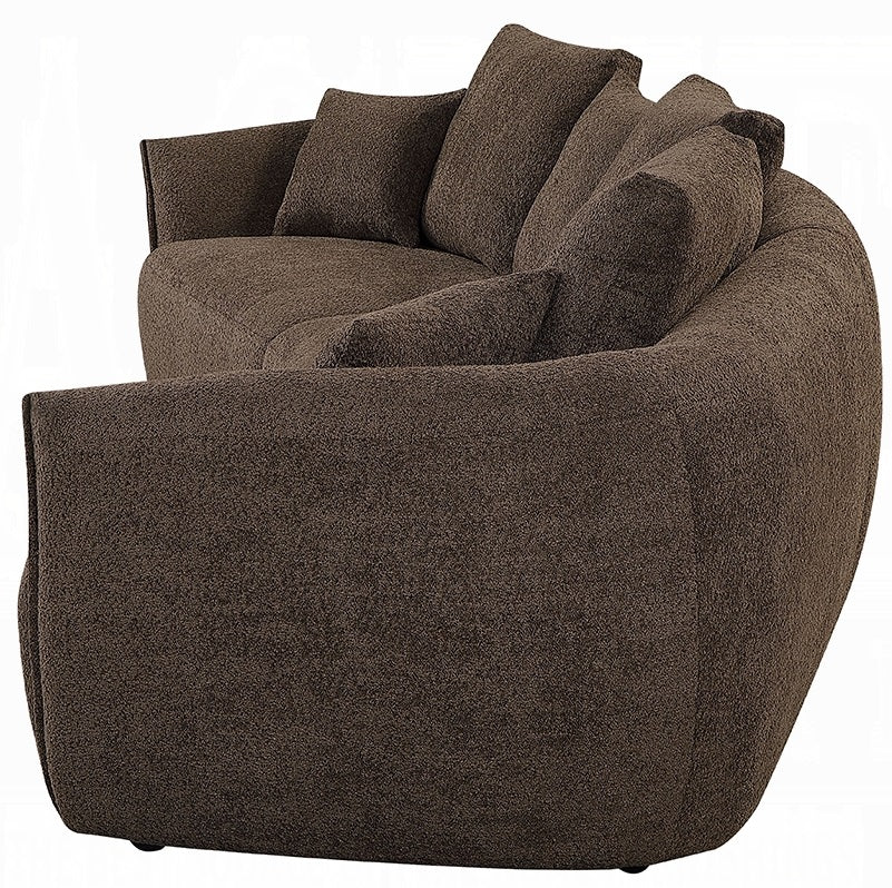 Acme LV03250 3 PC Bash macca anthology boucle fabric sectional sofa with large rounded ends