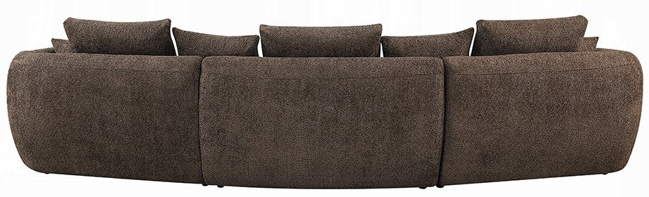 Acme LV03250 3 PC Bash macca anthology boucle fabric sectional sofa with large rounded ends