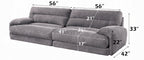 Acme LV03260-61 2 PC Cadenza gray corduroy fabric large sofa and love seat set over stuffed