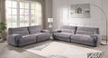 Acme LV03260-61 2 PC Cadenza gray corduroy fabric large sofa and love seat set over stuffed