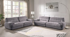 Acme LV03260-61 2 PC Cadenza gray corduroy fabric large sofa and love seat set over stuffed