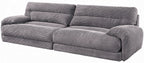 Acme LV03260-61 2 PC Cadenza gray corduroy fabric large sofa and love seat set over stuffed
