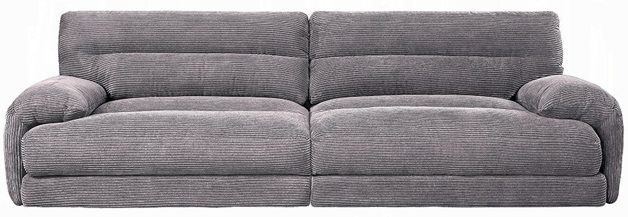 Acme LV03260-61 2 PC Cadenza gray corduroy fabric large sofa and love seat set over stuffed