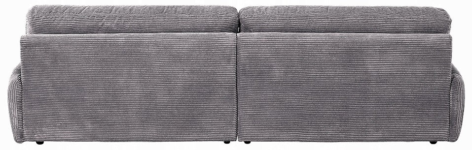 Acme LV03260-61 2 PC Cadenza gray corduroy fabric large sofa and love seat set over stuffed