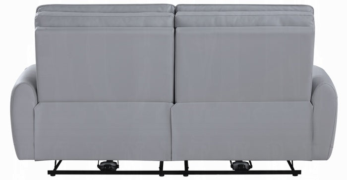 Acme LV03335-36 2 pc Jeromie grey faux leather power motion sofa and love seat set recliner ends USB plugs