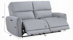 Acme LV03335-36 2 pc Jeromie grey faux leather power motion sofa and love seat set recliner ends USB plugs