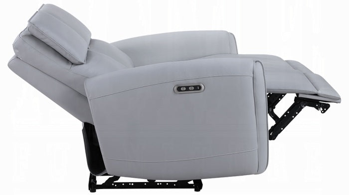 Acme LV03335-36 2 pc Jeromie grey faux leather power motion sofa and love seat set recliner ends USB plugs