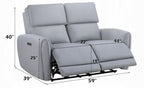 Acme LV03335-36 2 pc Jeromie grey faux leather power motion sofa and love seat set recliner ends USB plugs