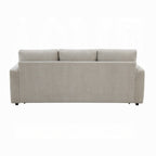 Acme LV03490 Leira beige linen like fabric sofa fold out sleep area