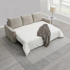Acme LV03490 Leira beige linen like fabric sofa fold out sleep area