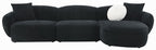 Acme LV03525 3 pc Lucifer black fabric 127" sectional sofa with chaise and throw pillows
