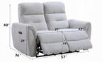 Acme LV03585-86 2 pc Eastre beige chenille sofa and love seat set power motion recliner ends USB ports