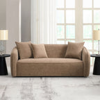 Acme LV03600-01 2 pc set Keith brown chenille fabric rounded back tapered edges sofa and love seat set