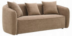 Acme LV03600-01 2 pc set Keith brown chenille fabric rounded back tapered edges sofa and love seat set
