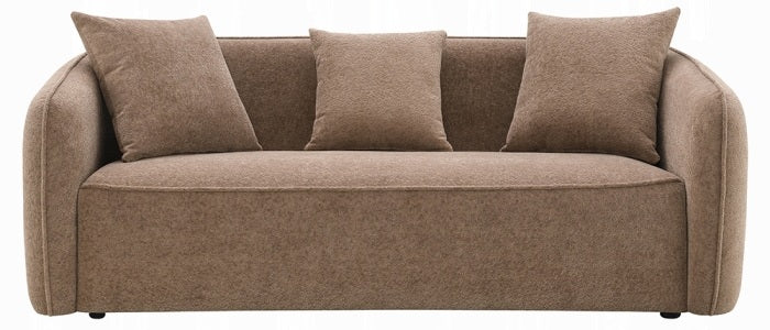 Acme LV03600-01 2 pc set Keith brown chenille fabric rounded back tapered edges sofa and love seat set