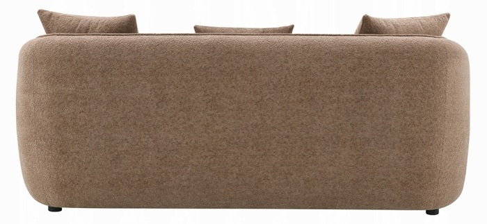 Acme LV03600-01 2 pc set Keith brown chenille fabric rounded back tapered edges sofa and love seat set