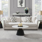 Acme LV03605-06 2 pc set Yolanda beige chenille fabric piping trim tapered edges sofa and love seat set
