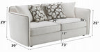 Acme LV03605-06 2 pc set Yolanda beige chenille fabric piping trim tapered edges sofa and love seat set