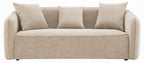 Acme LV03610-11 2 pc set Keith beige chenille fabric rounded back tapered edges sofa and love seat set
