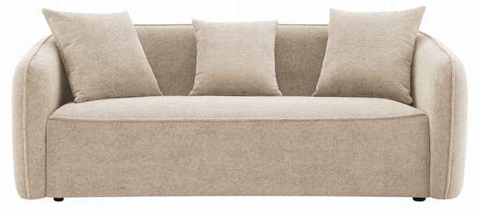 Acme LV03610-11 2 pc set Keith beige chenille fabric rounded back tapered edges sofa and love seat set