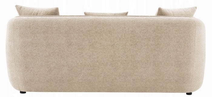 Acme LV03610-11 2 pc set Keith beige chenille fabric rounded back tapered edges sofa and love seat set