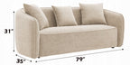 Acme LV03610-11 2 pc set Keith beige chenille fabric rounded back tapered edges sofa and love seat set