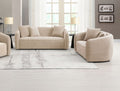 Acme LV03610-11 2 pc set Keith beige chenille fabric rounded back tapered edges sofa and love seat set