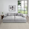 Acme LV03680 2 pc Hilde light grey corduroy velvet fabric sectional sofa with double chaise lounger