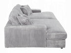 Acme LV03680 2 pc Hilde light grey corduroy velvet fabric sectional sofa with double chaise lounger
